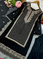 Thumbnail for Prazu Fashion Black Georgette Embroidered Salwar Suit