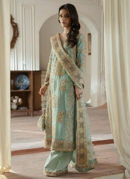 Prazu Fashion Sky Blue Georgette Embroidered Palazzo Suit - Distacart