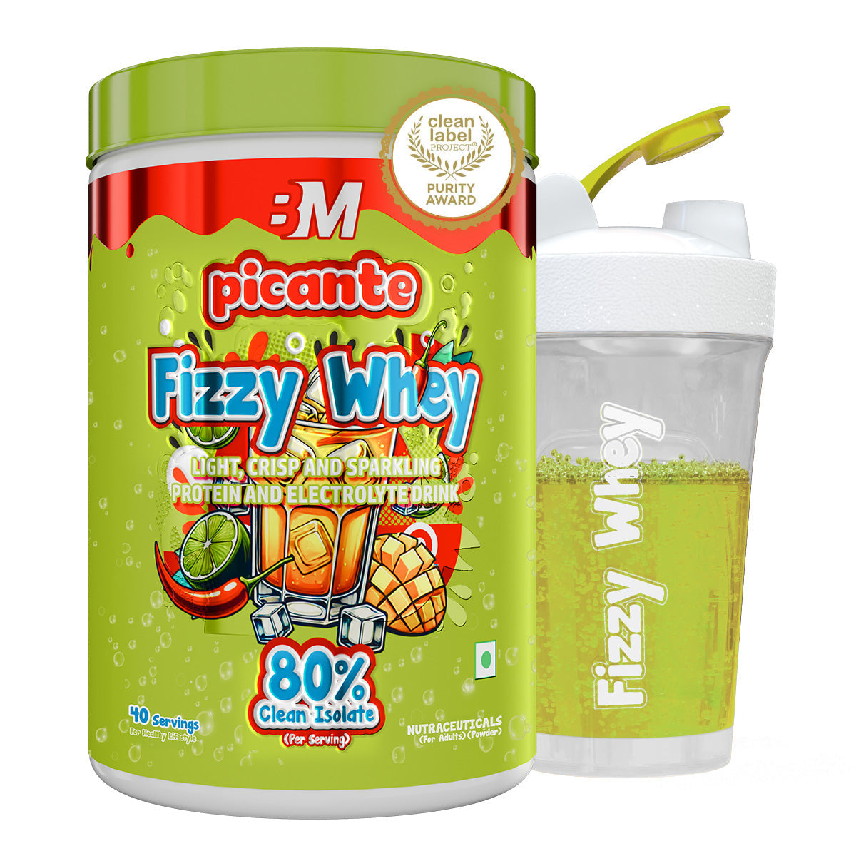 Big Muscles Nutrition Fizzy Whey & Shaker Combo