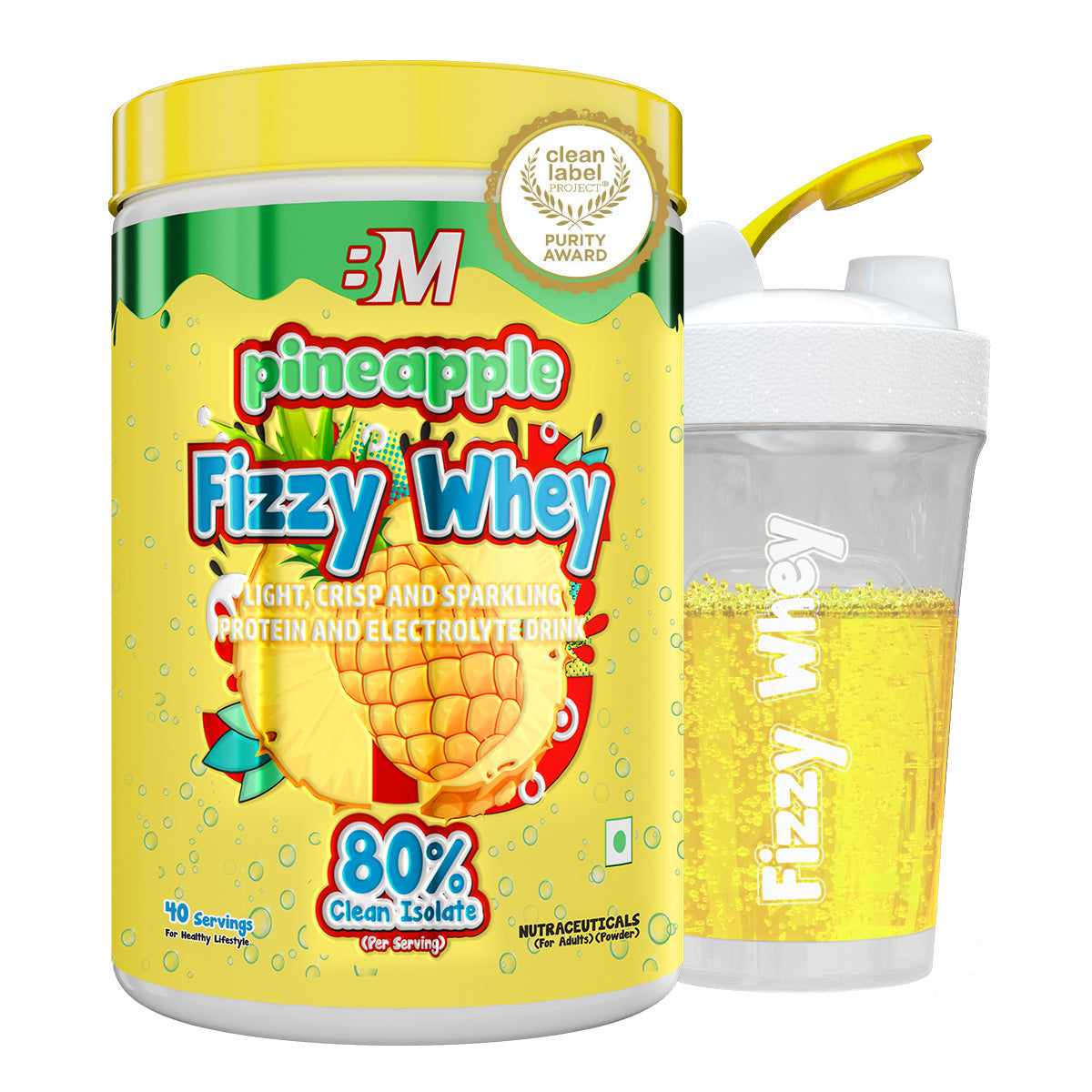 Big Muscles Nutrition Fizzy Whey & Shaker Combo - Distacart