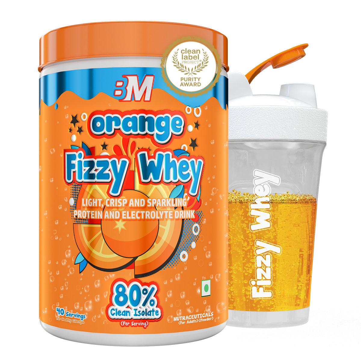 Big Muscles Nutrition Fizzy Whey & Shaker Combo