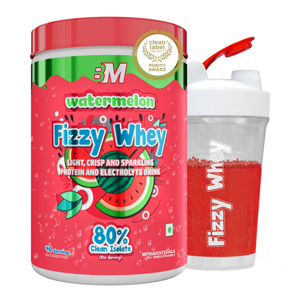 Big Muscles Nutrition Fizzy Whey & Shaker Combo