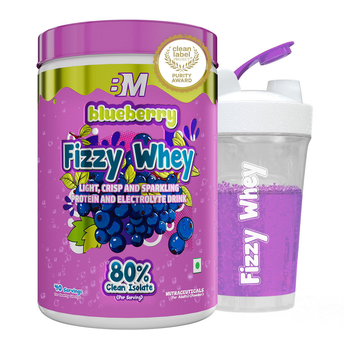Big Muscles Nutrition Fizzy Whey & Shaker Combo - Distacart