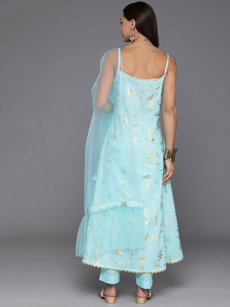 Ahalyaa Women's Traditional wear Kurta Set - Blue - Distacart