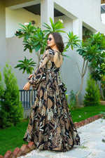 Thumbnail for Preksha Creation Indian Festival Fox Georgette Women Black Maxi Dress - Distacart