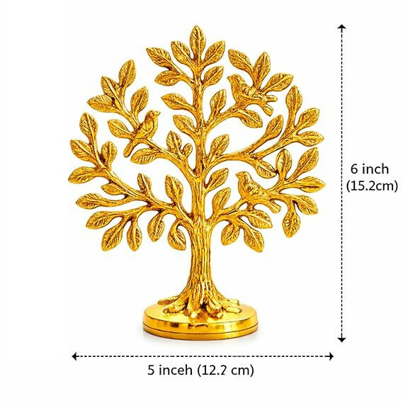 Not Available Pure Brass Kalpvriksh Tree with Birds - Dista