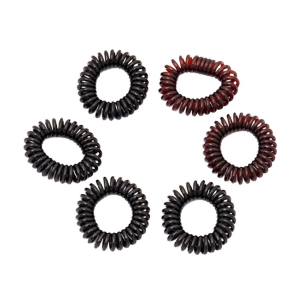 Bronson Professional Spiral Hair Ties Rubber Band - Dark Brown - Dista
