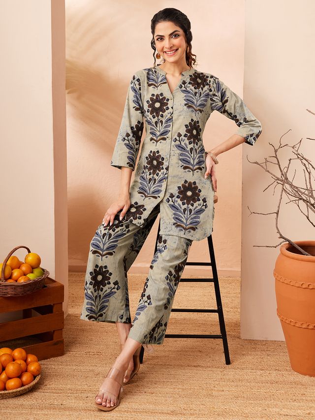 Janasya Multi Straight Cotton Co-Ords - Dista