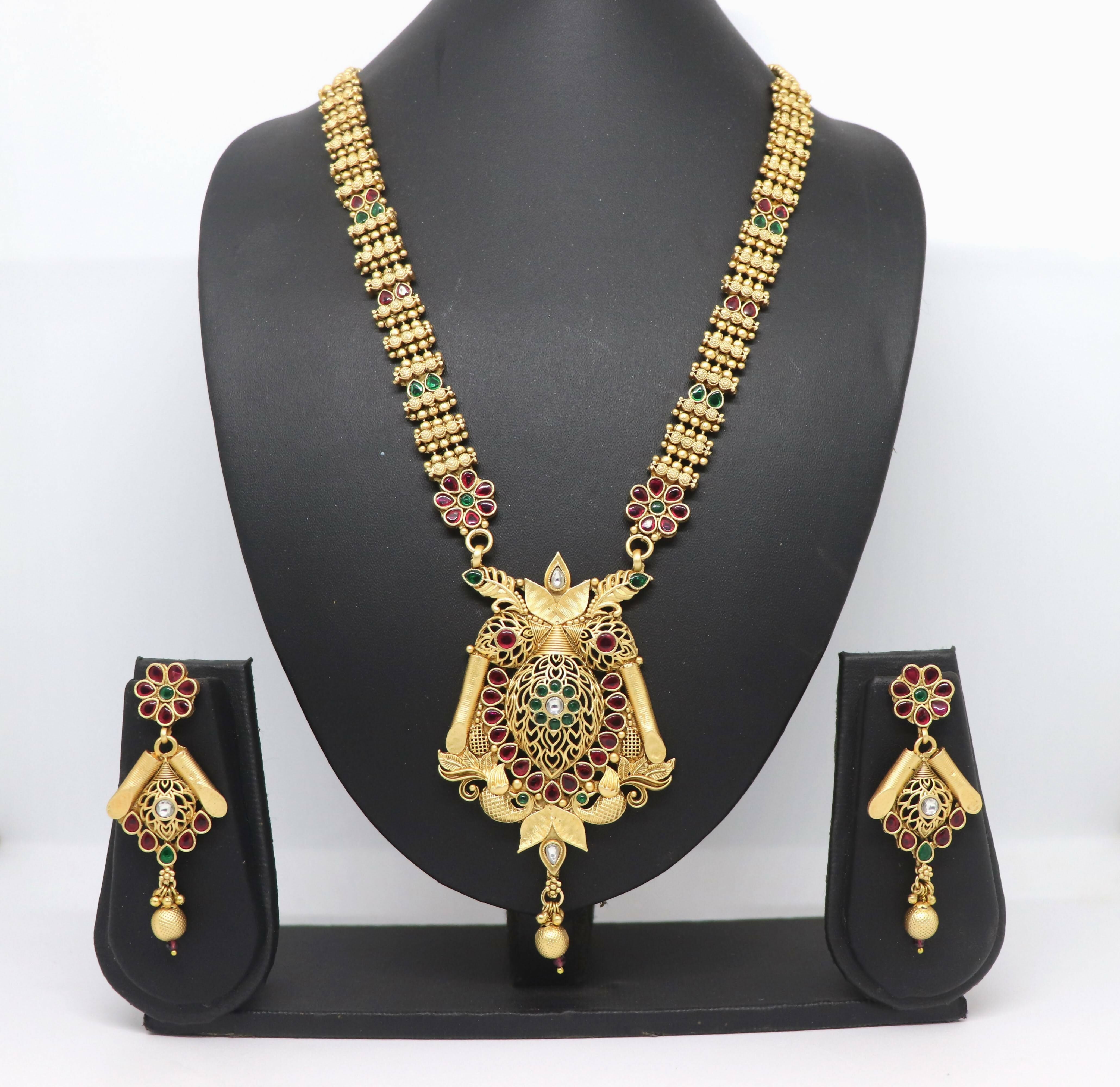 Joban Fashion Brass With Rajwadi Polish Necklace Set
