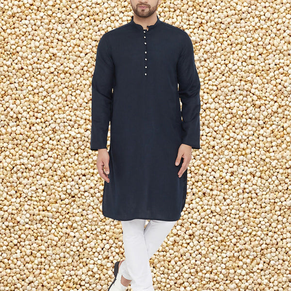 Even Apparels Men's Pure Cotton Navy Kurta - Distacart
