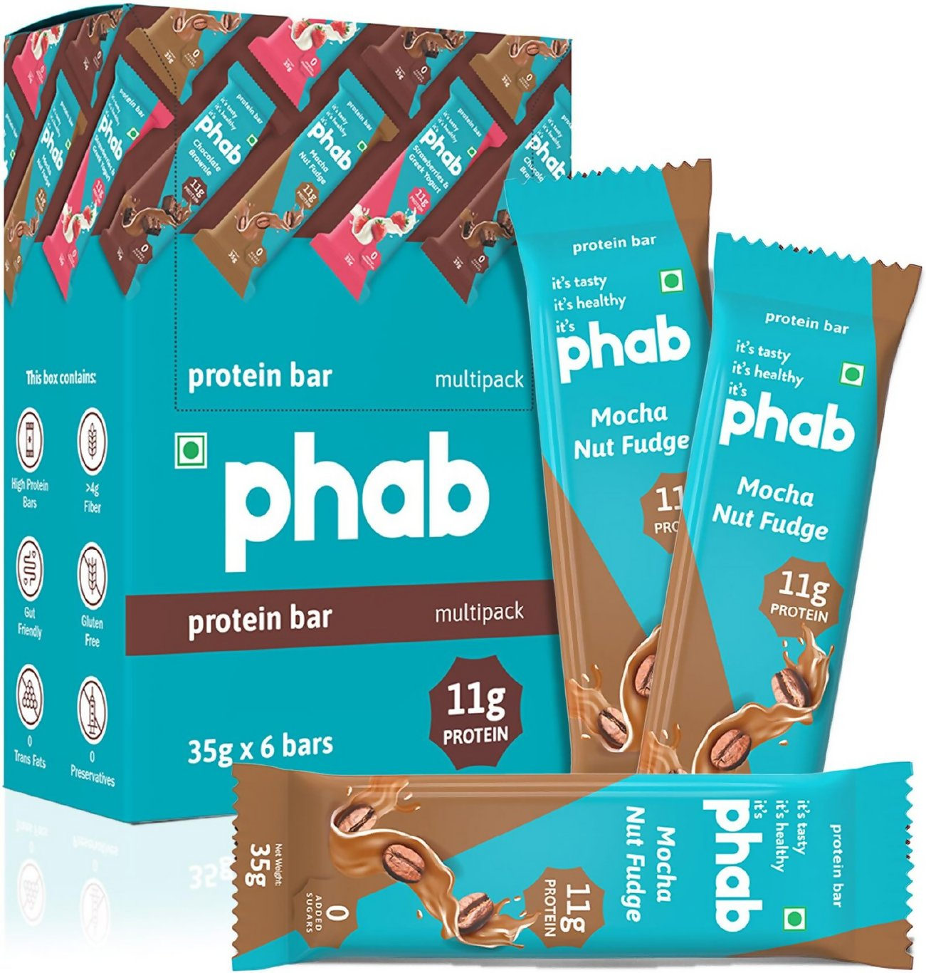 Phab Protein Bars With Protein Mocha Nut Fudge - Dista