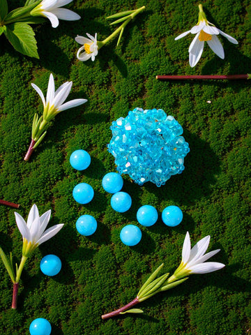 Inhanns Rang-E-Roshan Adjustable Ring – Handmade Crystal Statement Ring - Sky Blue Small - Distacart