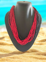 Thumbnail for Inhanns Handmade Beaded Multilayer Necklace, 20 Layers - Black & Red - Distacart