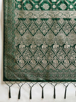 Thumbnail for Shree Shyam Fashion Bottle Green Silk Blend Saree - Distacart
