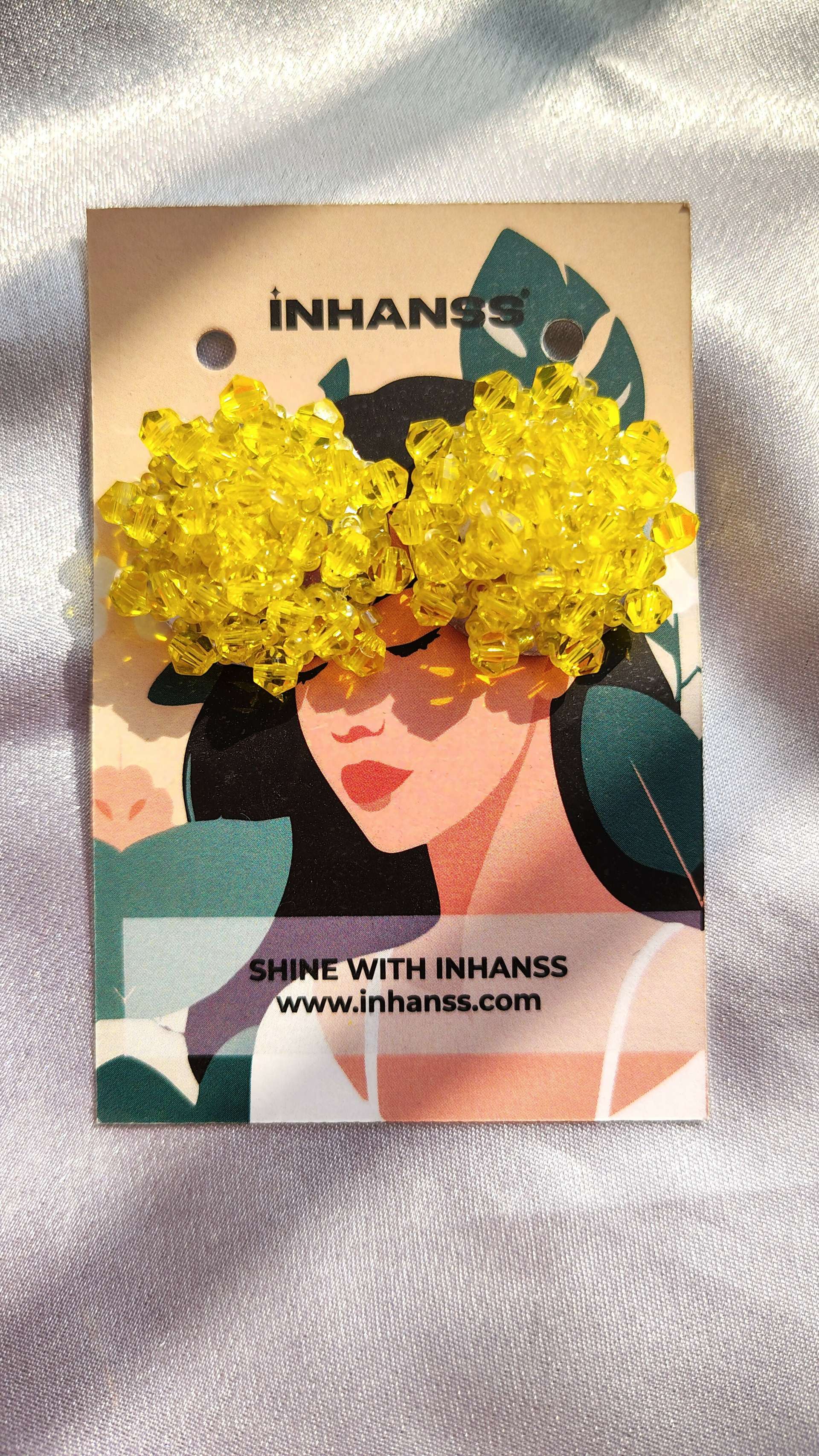 Inhanns Small Statement Studs Earrings - Lemon Yellow - Distacart