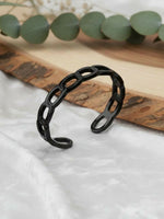 Thumbnail for NVR Men's Rhodium Plated Cuff Bracelet - Distacart