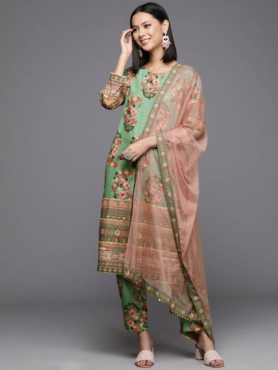 Ahalyaa Women's Traditional wear Kurta Set - Green - Distacart