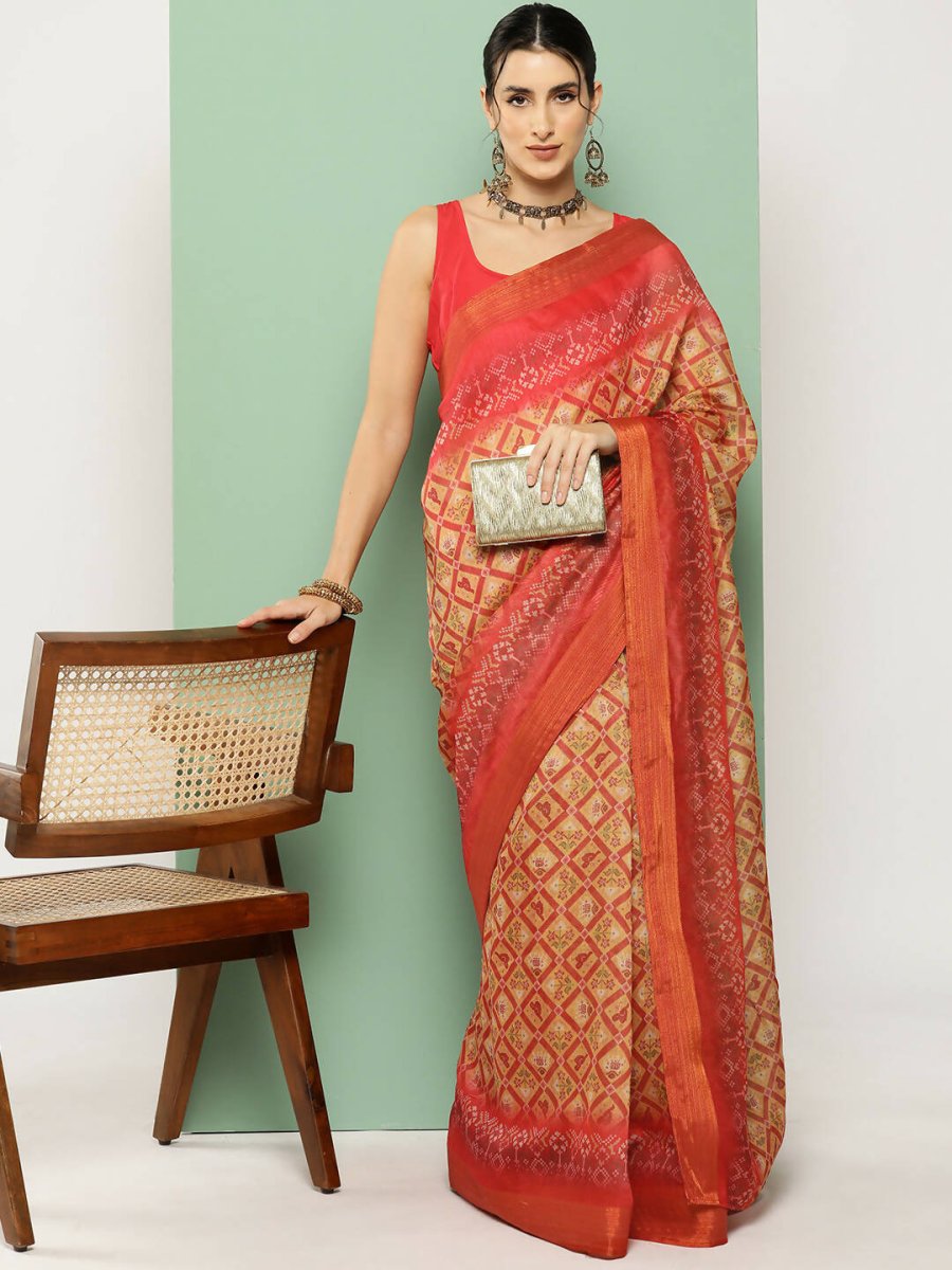 Ahalyaa Women's Traditional wear Saree - Mustard - Distacart