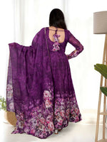Thumbnail for Joban Fashion Wine Kurta Set Organza Sequin Embroidery Work - Distacart