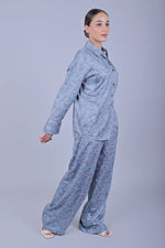 Thumbnail for Bluebird Women's Printed Co-ord Set Rock Blue