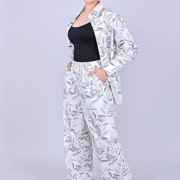 Bluebird Women's Printed Co-ord Set White Leaf - Distacart