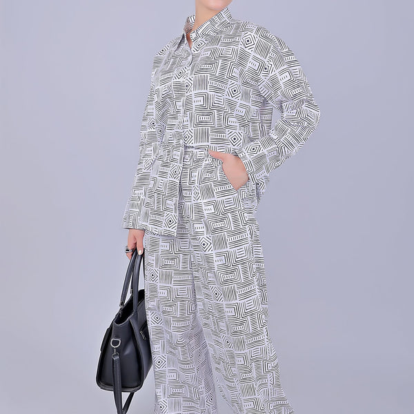 Bluebird Women's Printed Co-ord Set Black and White - Distacart