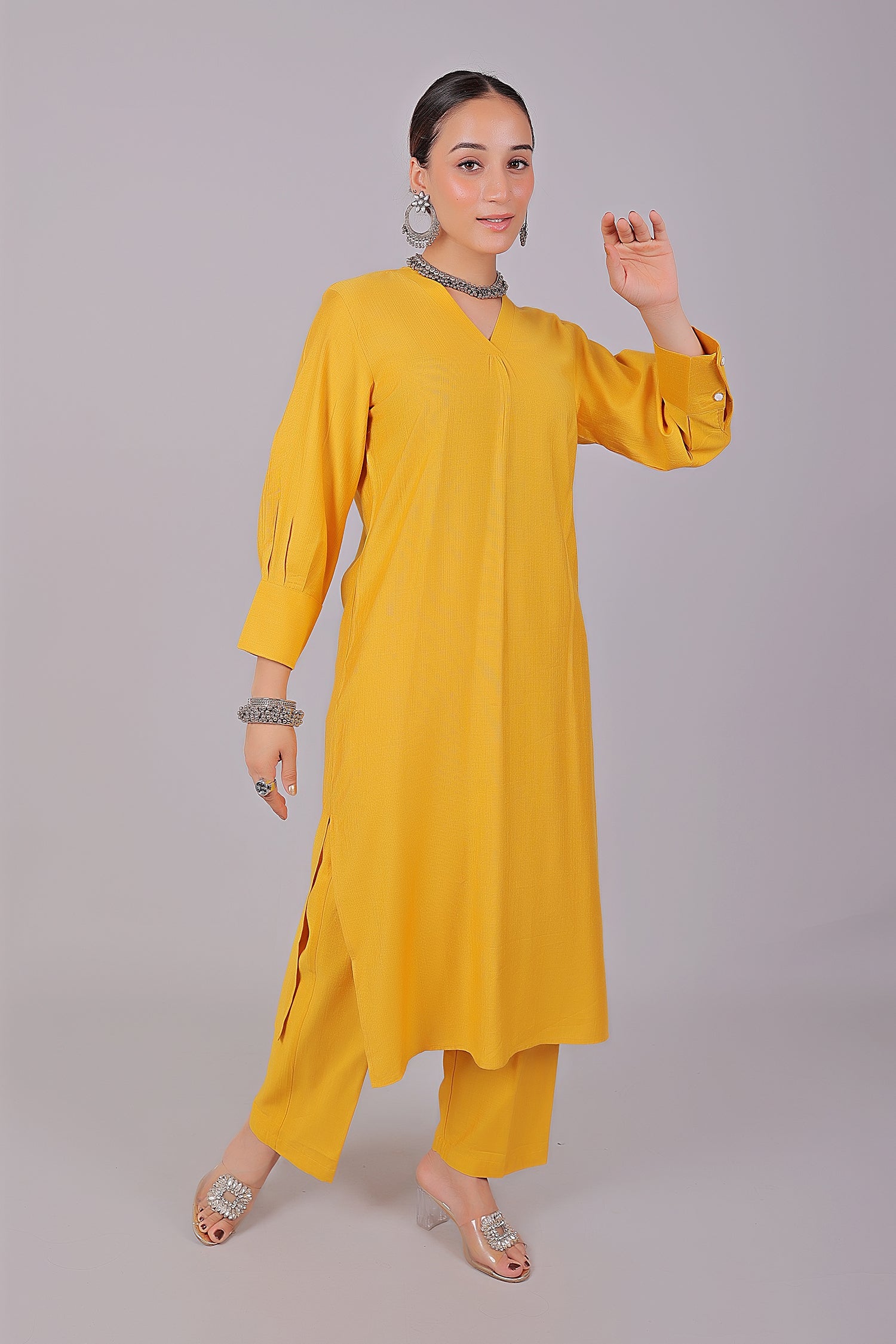 Bluesaanchi Women's Yellow Kurti With Trouser Pajama Set - Distacart