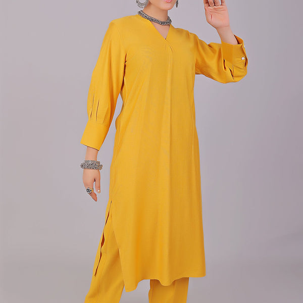 Bluesaanchi Women's Yellow Kurti With Trouser Pajama Set - Distacart