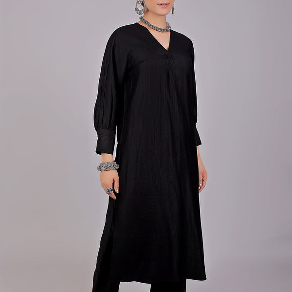 Bluesaanchi Women's Black Kurti With Trouser Pajama Set - Distacart