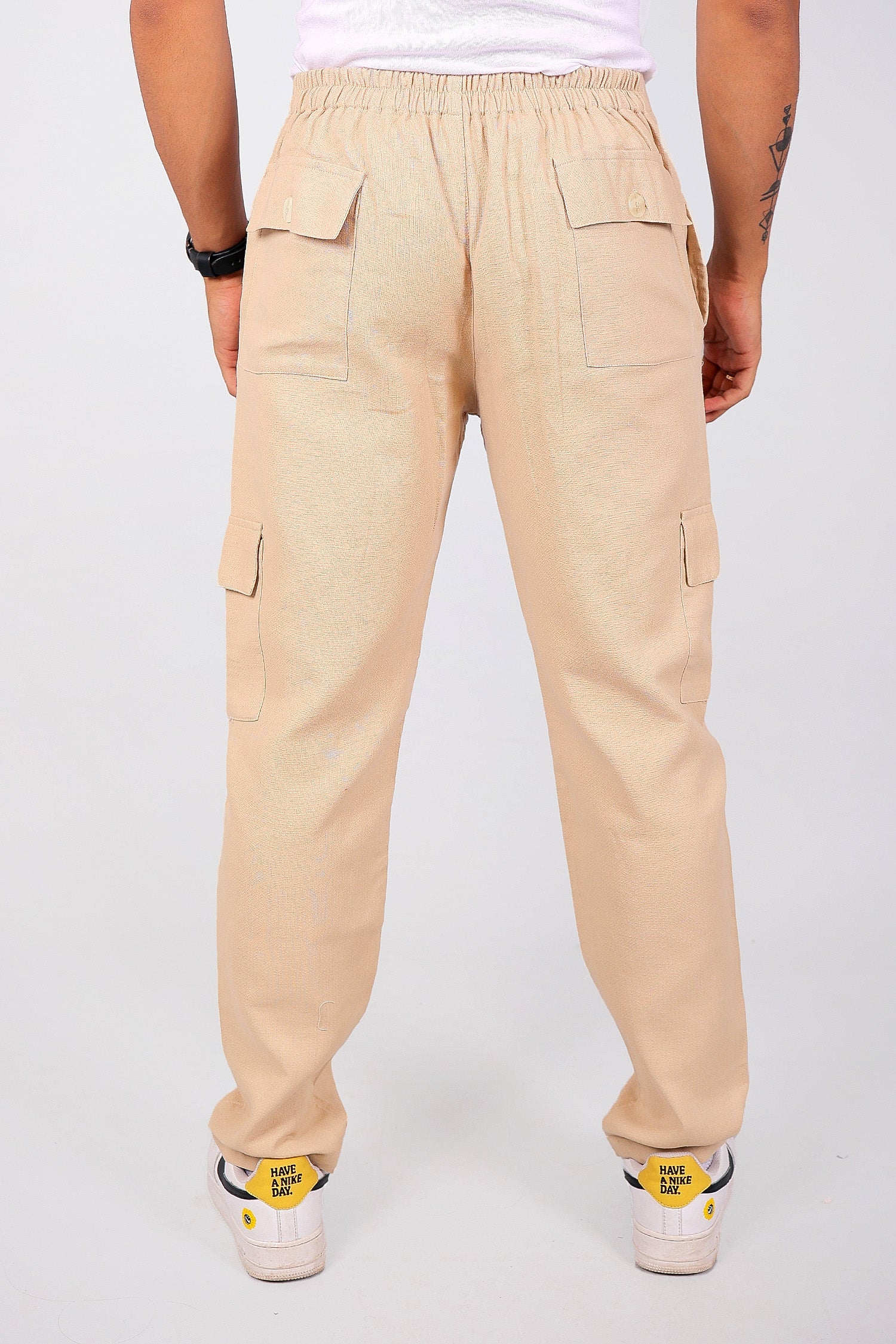 Bluebird Men's Slim Fit Cotton Cargo Pant Beige - Distacart