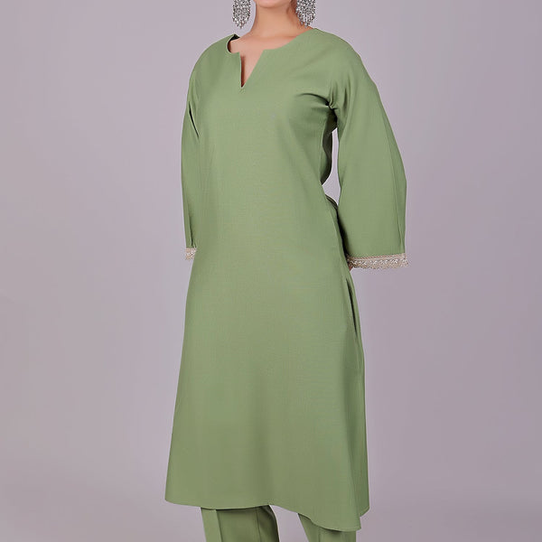 Bluesaanchi Women's Light Green Kurti Pajama Set - Distacart