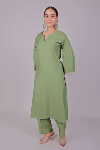 Bluesaanchi Women's Light Green Kurti Pajama Set - Distacart