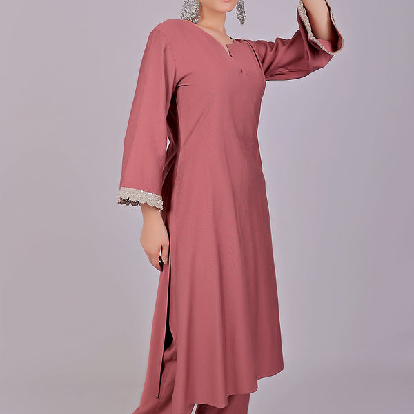 Bluesaanchi Women's Mauve Kurti Pajama Set - Distacart