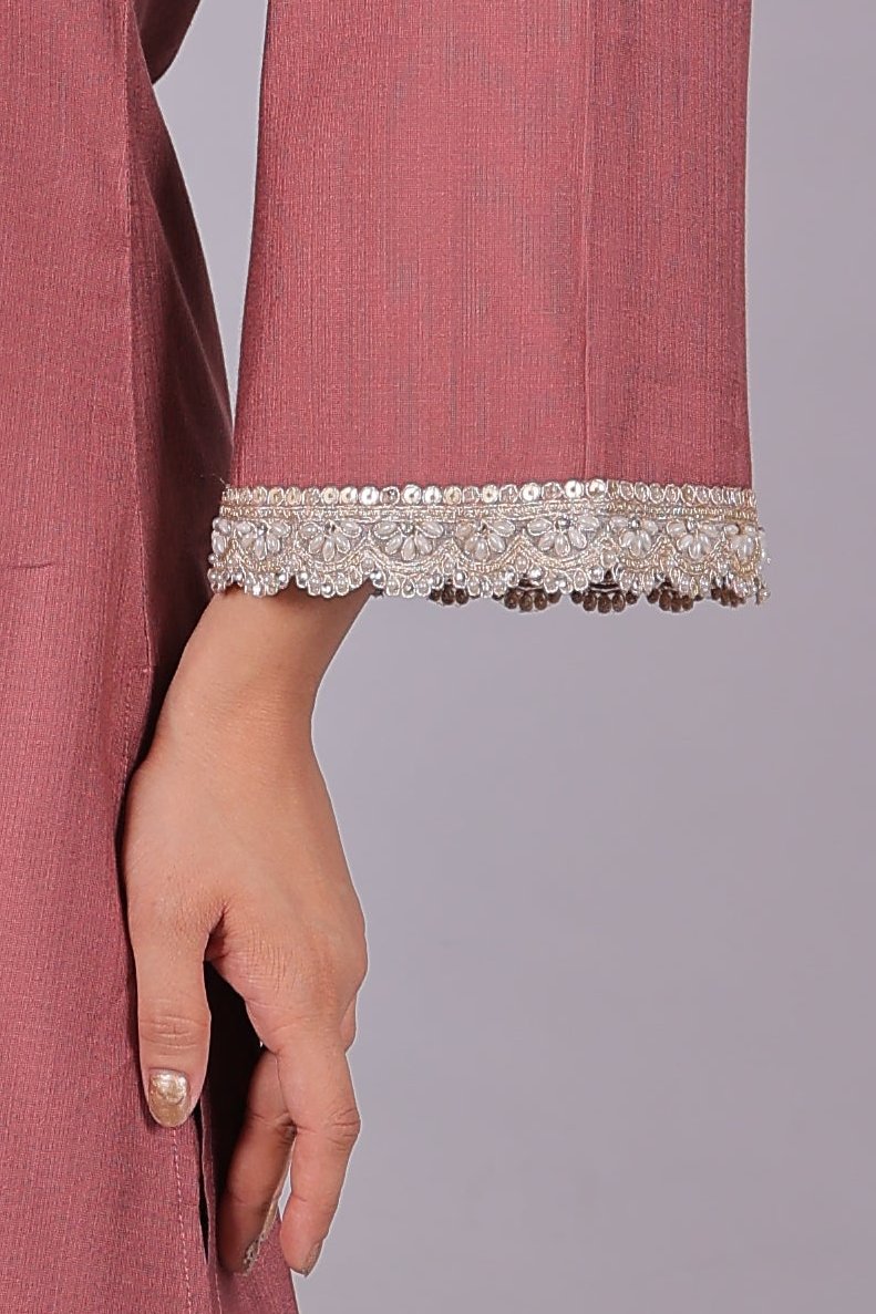 Bluesaanchi Women's Mauve Kurti Pajama Set - Distacart