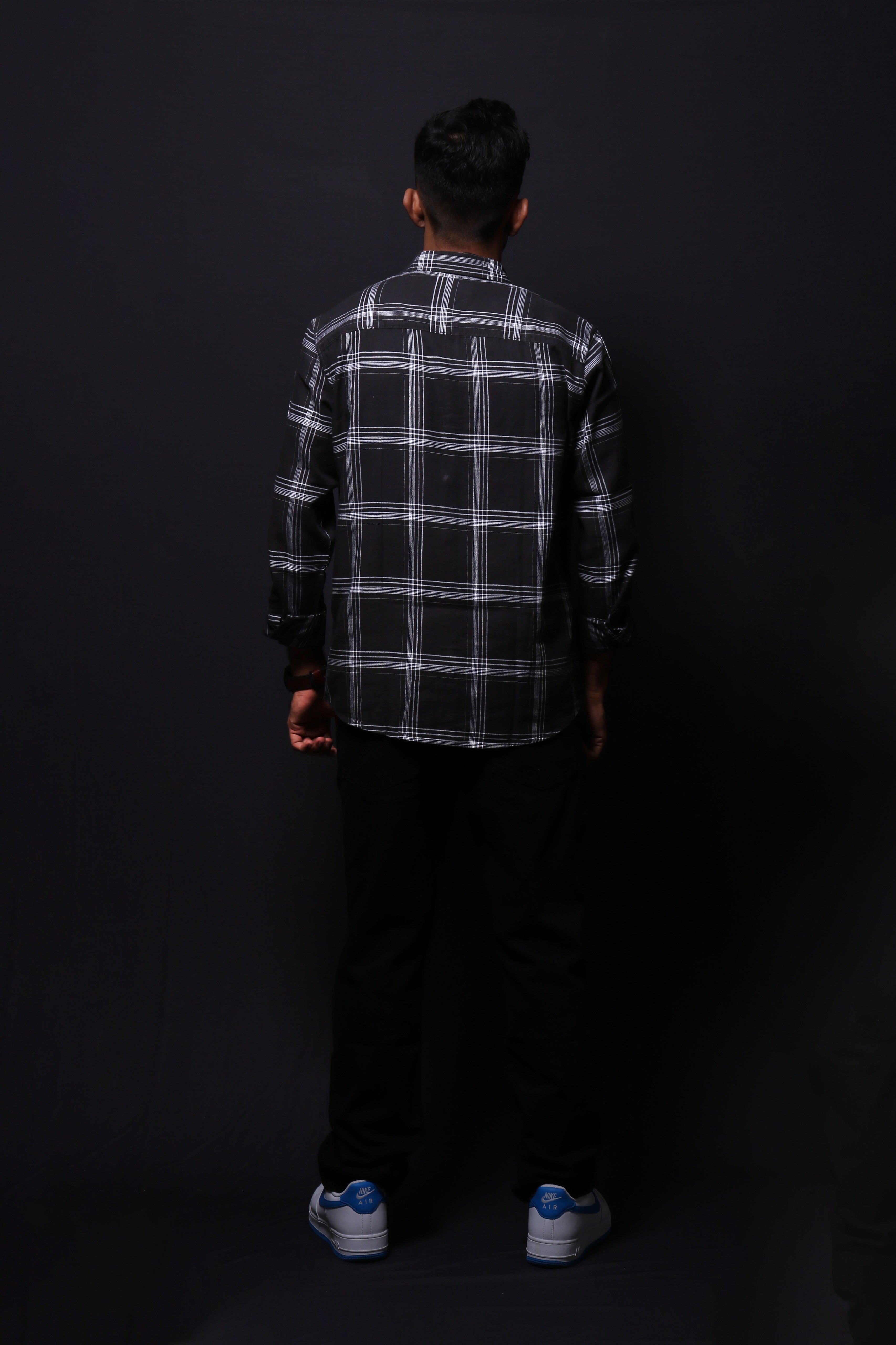Jonesburg Men's Black Checks Regular Fit Shirt