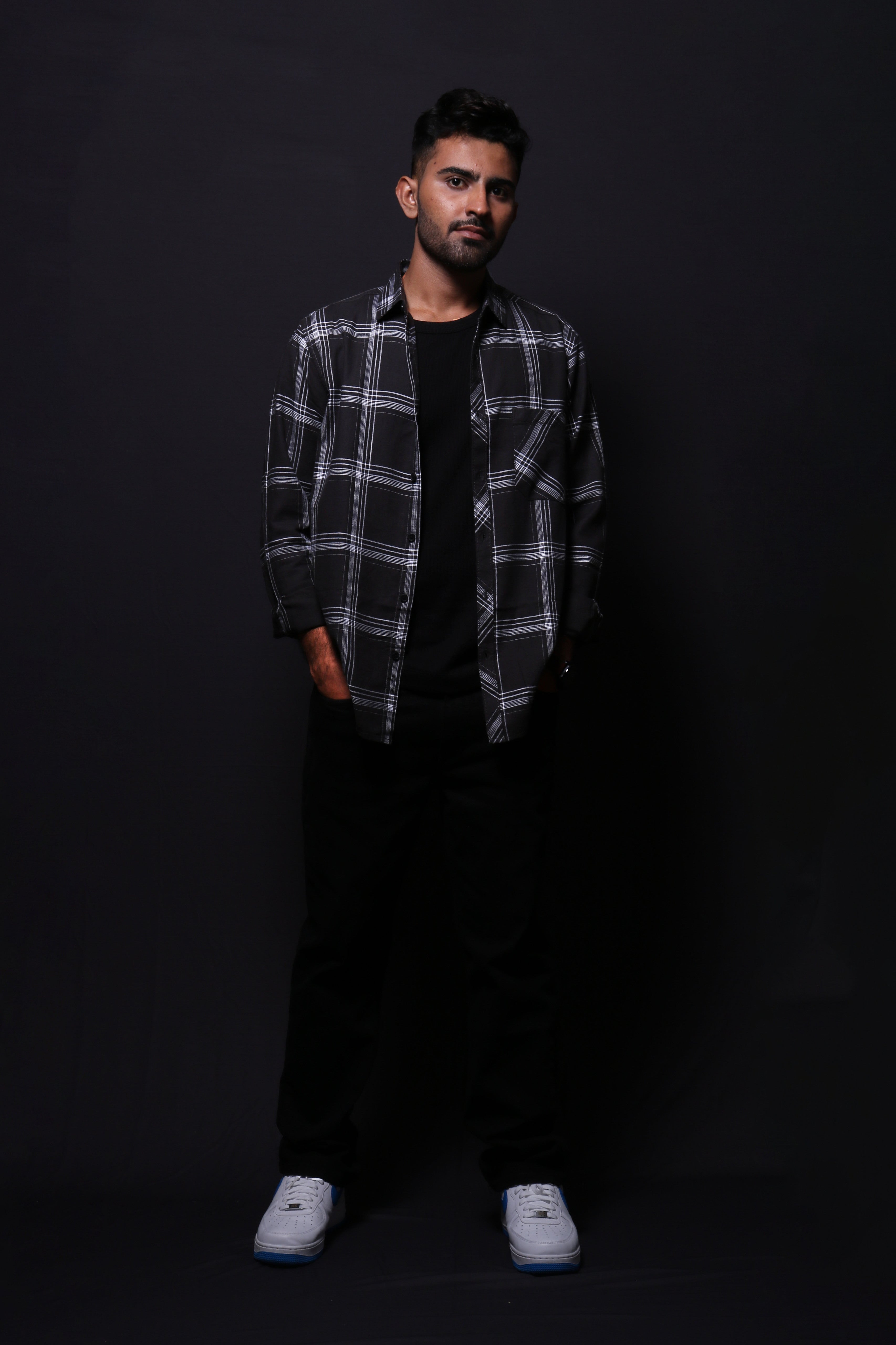 Jonesburg Men's Black Checks Regular Fit Shirt