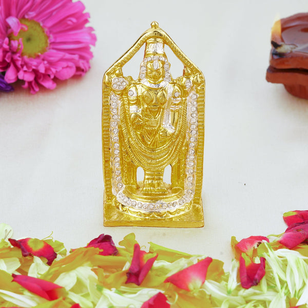 Estele Gold-Polished Lord Tirupati Balaji Idol Showpiece for Pooja Mandir/ Home Decorative - Distacart