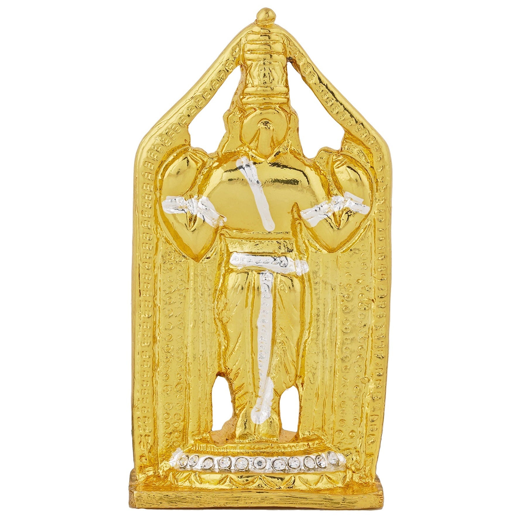 Estele Gold-Polished Lord Tirupati Balaji Idol Showpiece for Pooja Mandir/ Home Decorative