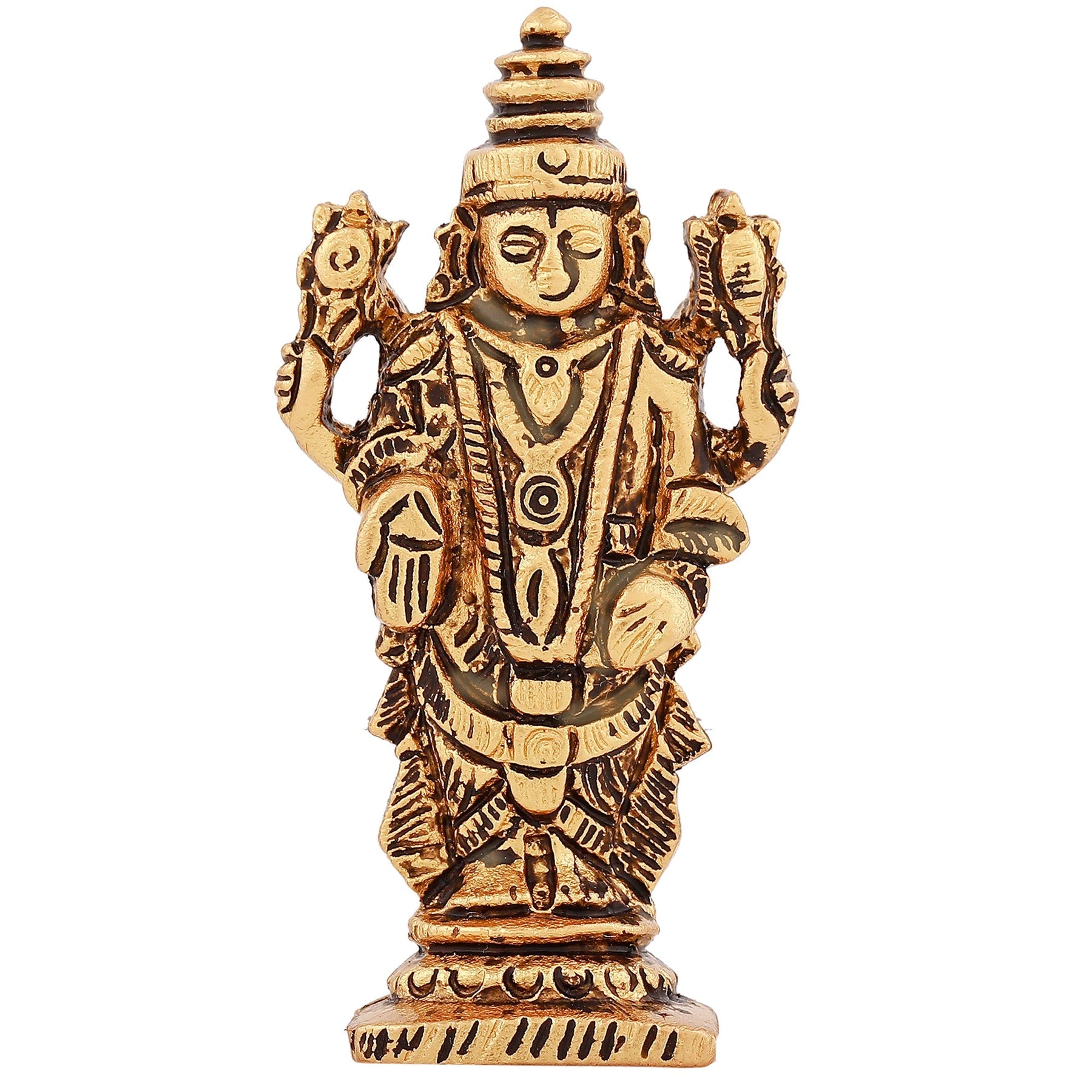 Estele Gold-Polished Lord Tirupati Balaji Idol Showpiece for Pooja Mandir/ Home Decorative - Distacart