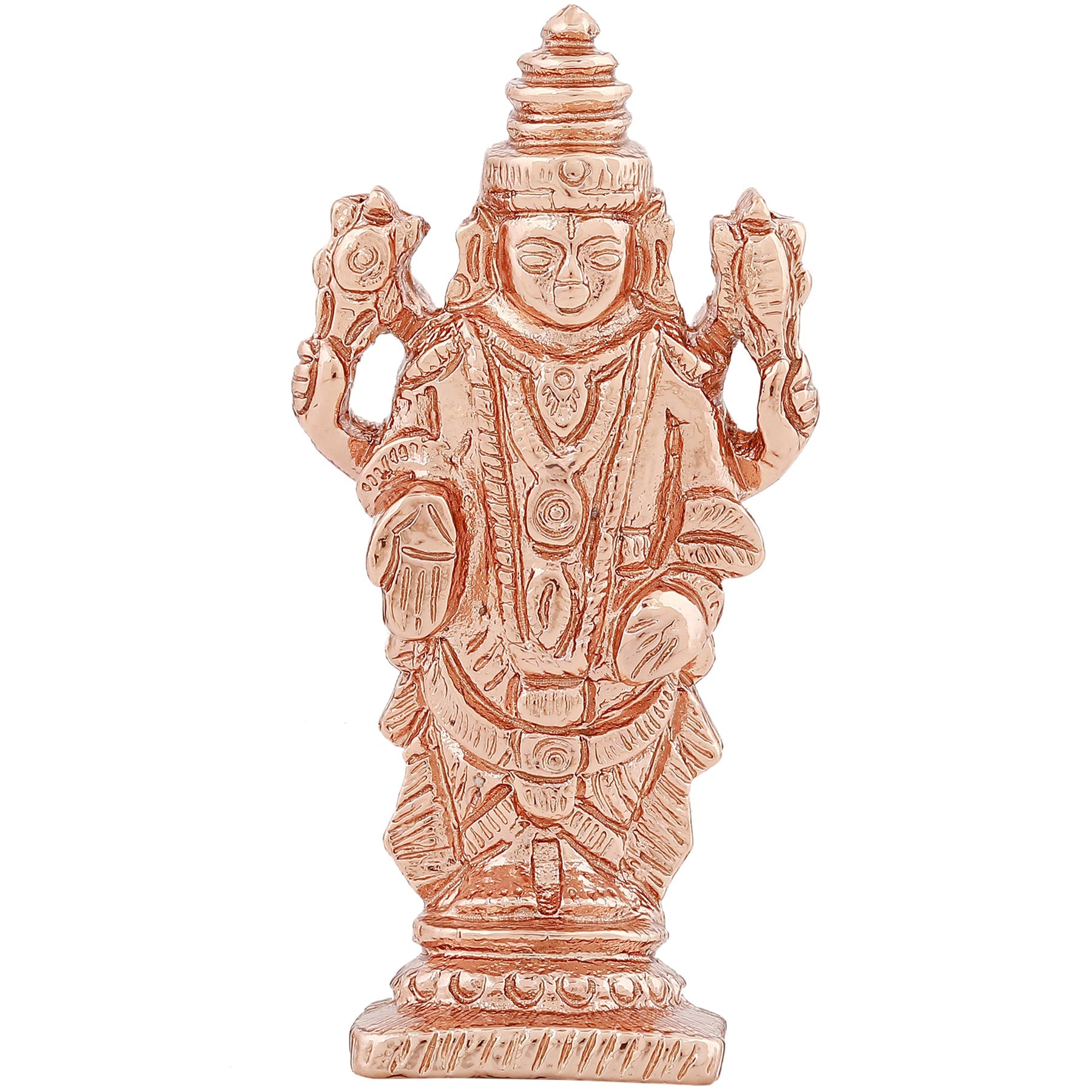 Estele Pink/ Rose Gold-Polished Lord Tirupati Balaji Idol Showpiece for Pooja Mandir/ Home Decorative - Distacart