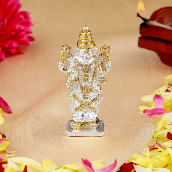 Estele Gold-Polished Lord Tirupati Balaji Idol Showpiece for Pooja Mandir/ Home Decorative