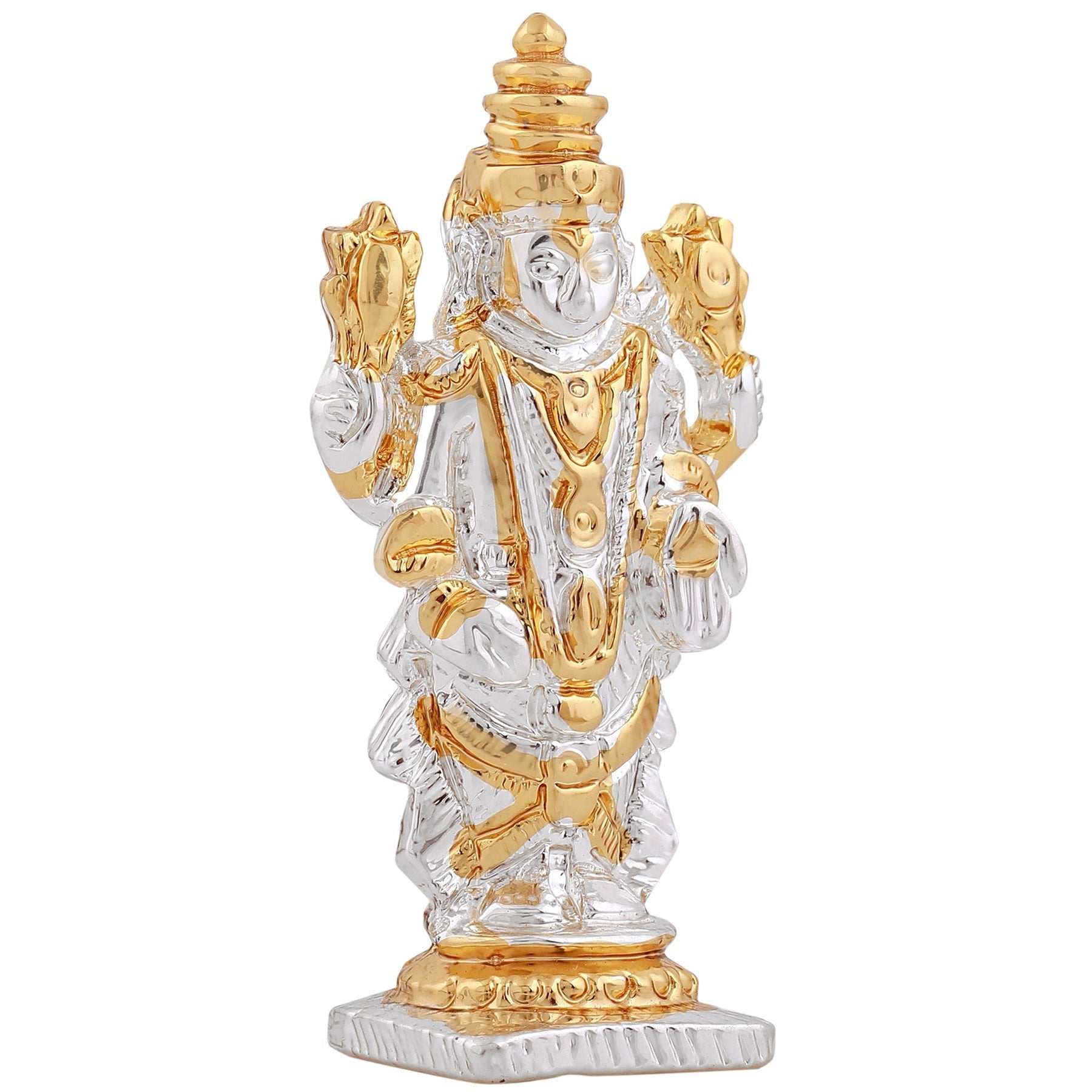 Estele Gold-Polished Lord Tirupati Balaji Idol Showpiece for Pooja Mandir/ Home Decorative