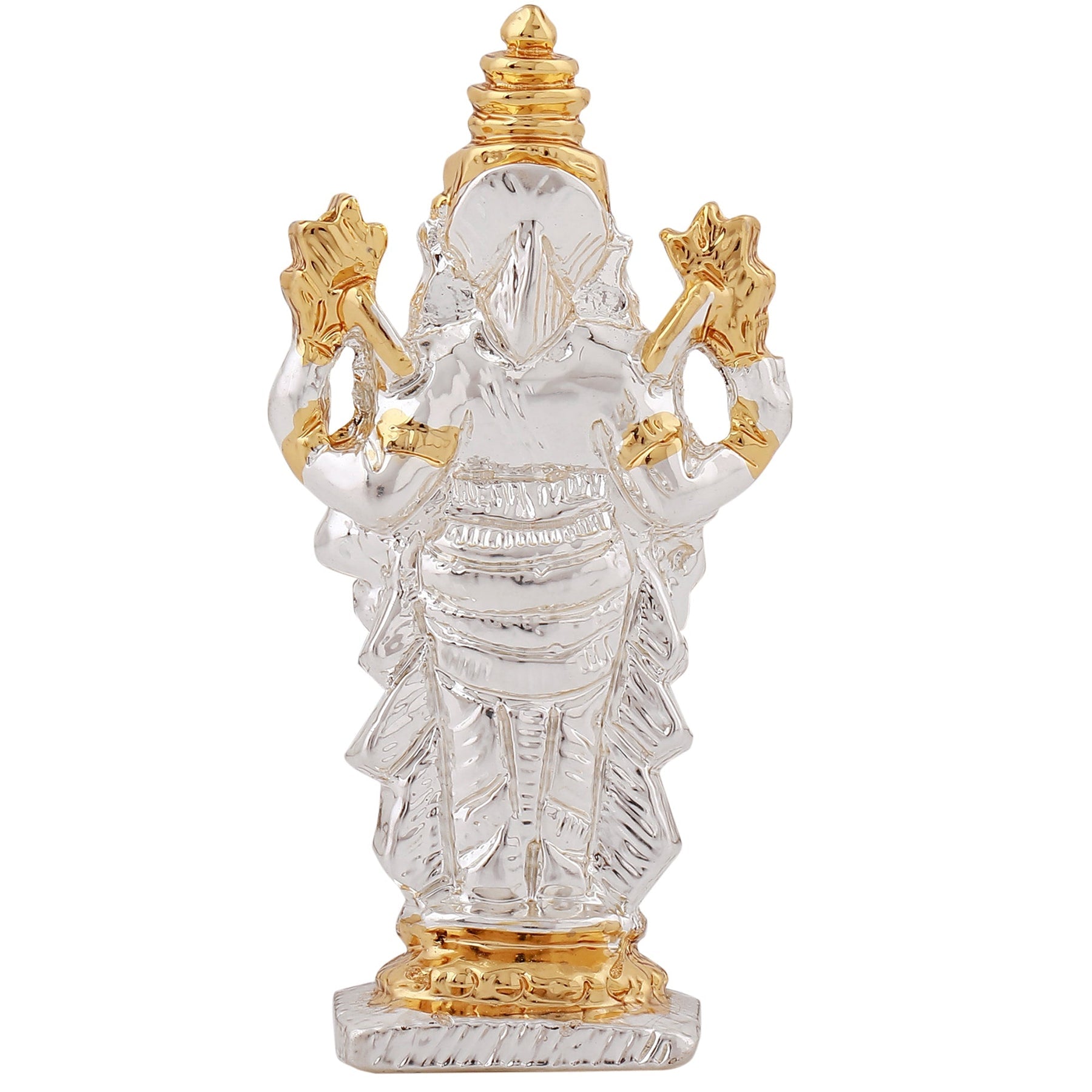 Estele Gold-Polished Lord Tirupati Balaji Idol Showpiece for Pooja Mandir/ Home Decorative