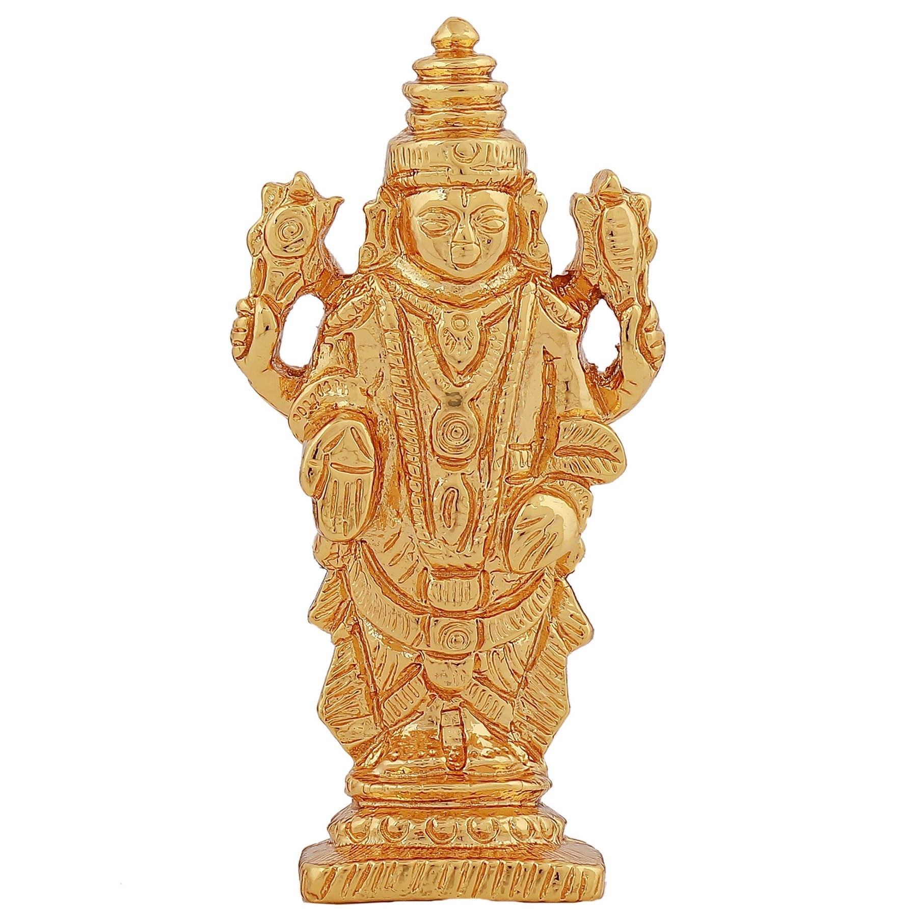 Estele Gold-Polished Lord Tirupati Balaji Idol Showpiece for Pooja Mandir/ Home Decorative - Distacart