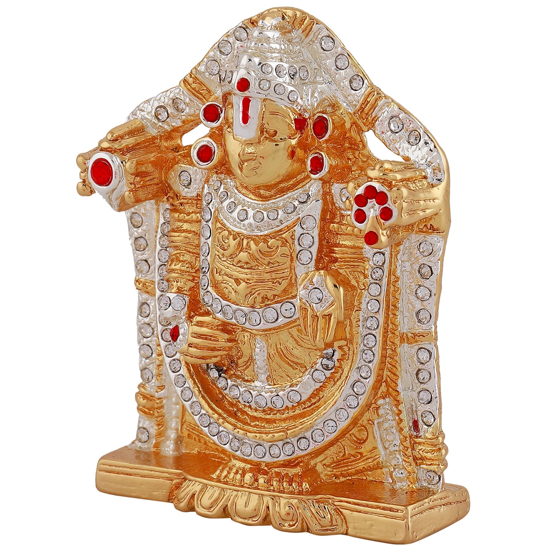 Estele Gold-Polished Lord Tirupati Balaji Idol Showpiece for Pooja Mandir/ Home Decorative - Distacart