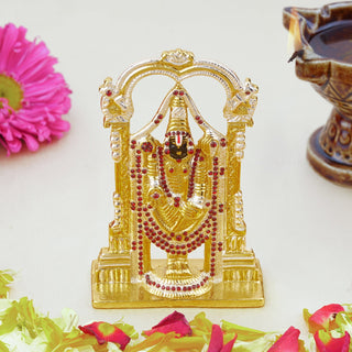Estele Gold-Polished Lord Tirupati Balaji Idol Showpiece for Pooja Mandir/ Home Decorative - Distacart