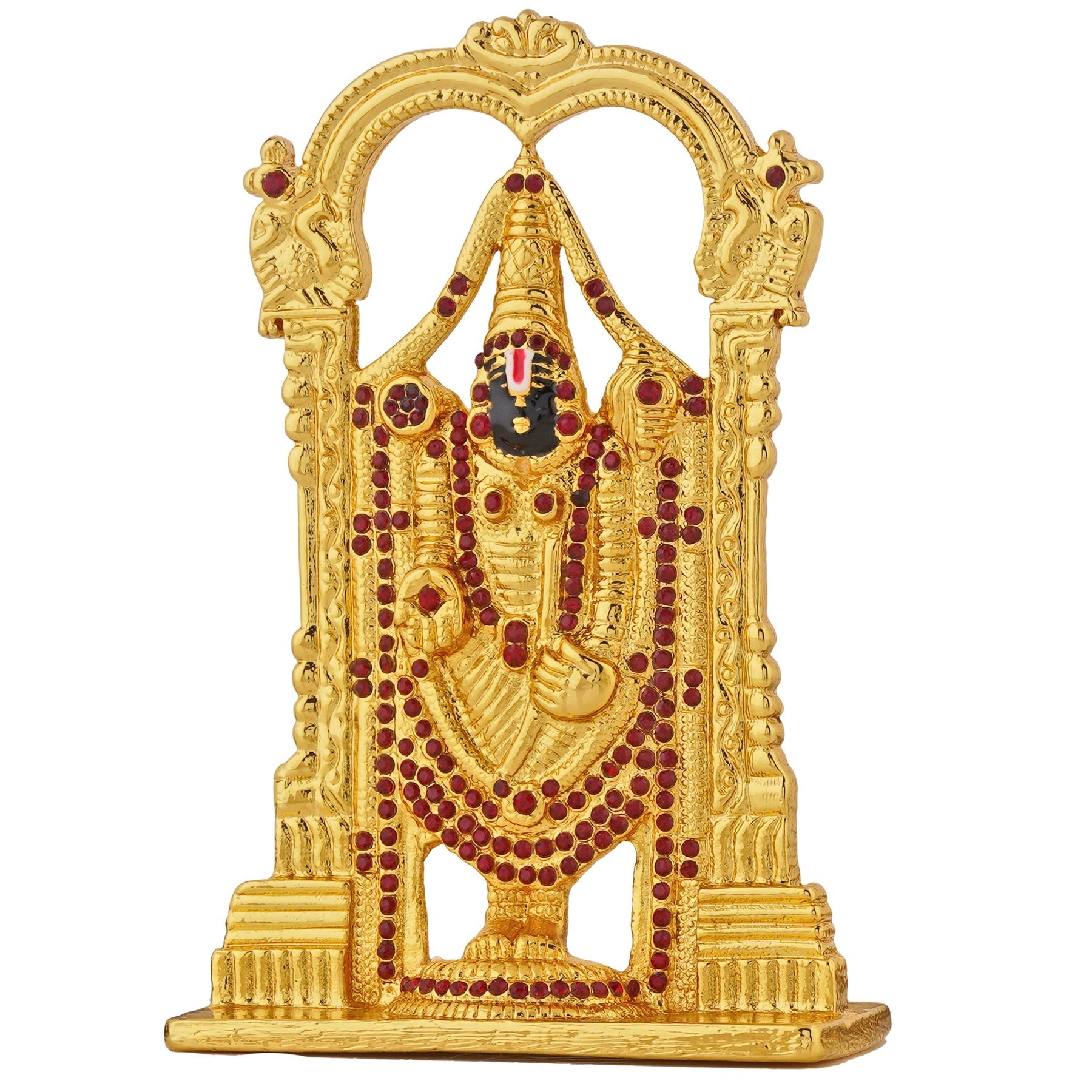 Estele Gold-Polished Lord Tirupati Balaji Idol Showpiece for Pooja Mandir/ Home Decorative