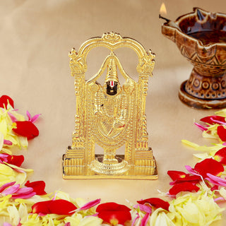 Estele Gold-Polished Lord Tirupati Balaji Idol Showpiece for Pooja Mandir/ Home Decorative - Distacart