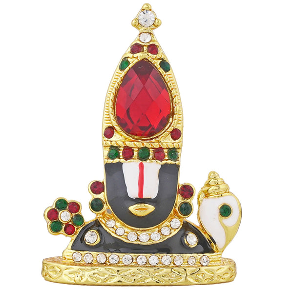 Estele Gold-Polished Lord Tirupati Balaji Idol Showpiece for Pooja Mandir/ Home Decorative