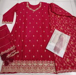 Thumbnail for Aarshi Fashions Pink Jacquard Silk Full Stitched Palazzo Sets